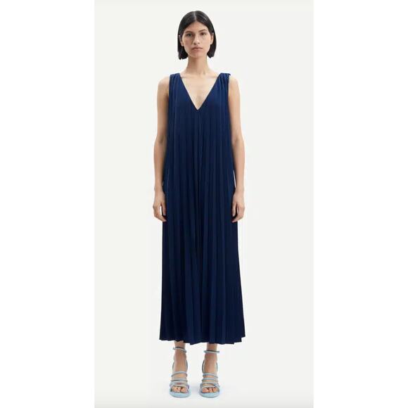 Samsoe Samsoe Annico Dress Pleated Maxi Blue - Picture 2 of 10